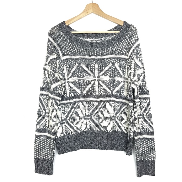 Alice + olivia silver snow flakes knitted sweater - Picture 2 of 6